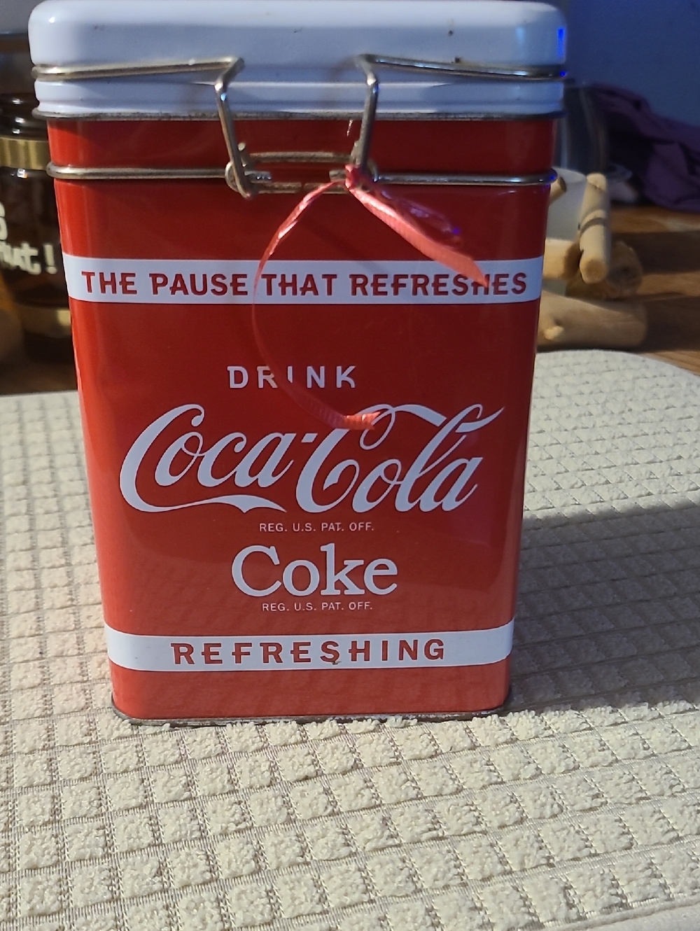 Coca-Cola Red and White Branded Metal Storage Tin - Picture 3 of 5